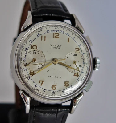£815 • Buy TITUS Chronograph, Landeron 39 Column Wheel Manual Winding, Serviced Vintage 50s