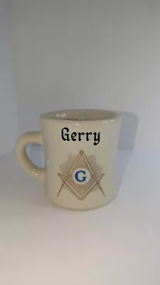 Vintage Masonic Ceramic Coffee Cup Mug Golf Figure Gerry • $29.99