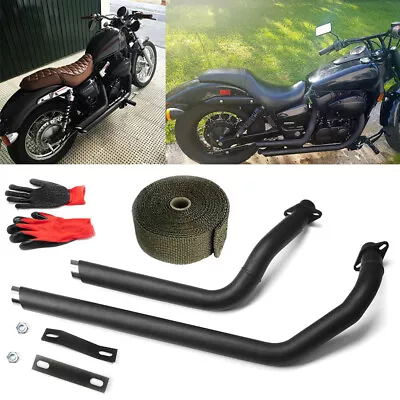 $179 • Buy Motorcycle Exhaust Pipe Shortshot Staggered For Honda Shadow VT750 VT400 ACE 750