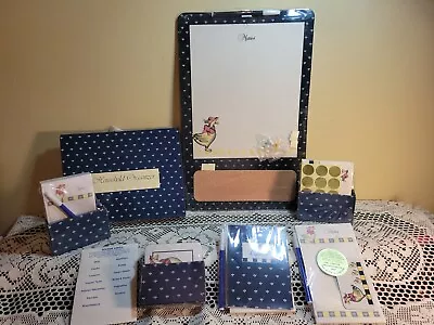 Vintage Memo Board Notes Paper Country Duck Goose Navy White Organizer Set • $19.99