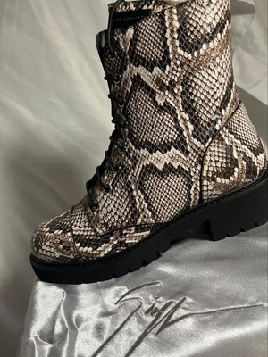 $125 • Buy Guiseppe Zanotti Thora Snakeskin-style Boots Clubbing Combat Sexy US Women's 11 