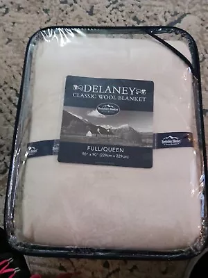 Berkshire Wool Blanket Queen 90x90 Cream NIP High Quality • $75