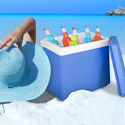 Cooler Box Large 24L Insulated Camping Drinks Ice Travel Festival Beach Picnic • £18.99