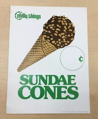 Vintage & Unused 1974 Chilly Things Sundae Cones Advertising Display Poster  • $16.95