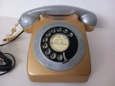 Vintage GPO 746 Original 1960s/70s Phone Working. Gold/Silver. See  Description. • £28.95