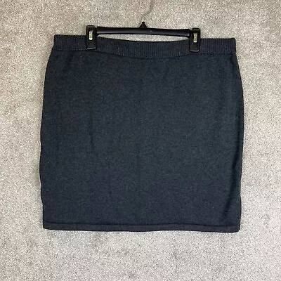 J Jill Skirt Womens Large Gray Knit Elastic Waist Stretch Cotton Blend- 7443* • $11