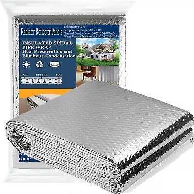 Rilime Bubble Insulation Foil 5m X 60cm Radiator Insulation Foil Reflector Thi • £14.45