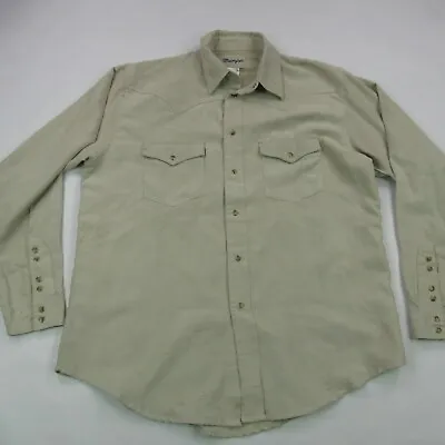 Wrangler Shirt Mens Medium Long Sleeve Button Up Pockets Velvet Touch Western • $7.19