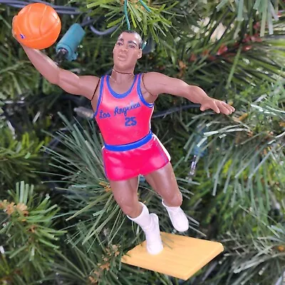 Danny Manning Los Angeles Clippers NBA Basketball Xmas Tree Ornament Vtg Jersey • $10.92