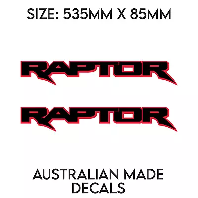 Ford Ranger Raptor X 2 Matte Black On Gloss Red Ute Tub Side Decals Stickers • $49.99