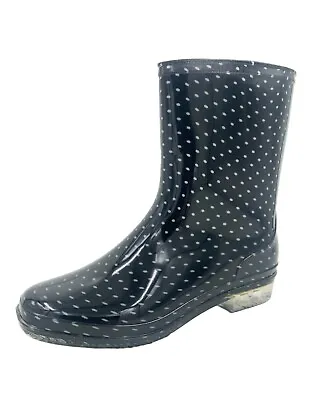 £12.49 • Buy Mudrocks Ladies Spotty Short PVC Wellies /  Wellington Rain Boots