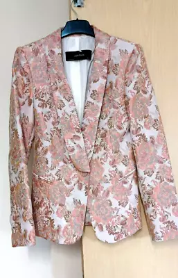 Zara Brocade Paisley  Tapestry Blazer Jacket Gorgeous 8 Pink Mix Ladies Womens • £20