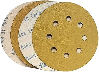 Starcke Premium 6 Inch 8 Hole Hook And Loop Grip Gold Sanding Discs • $14.68