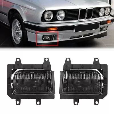 1 Pair Front Lower Bumper Fog Light Lens Cover Smoke For BMW E30 325i 1985-1993 • $66.99