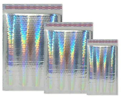 Hologram Metallic Bubble Mailers 4x8 8x12 6x10 Assorted Combo Shipping Pack • $21.95