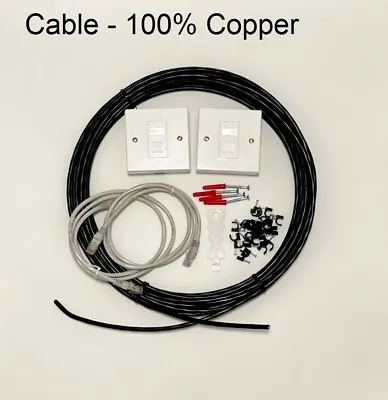 £12.99 • Buy   5m-50m External CAT6 POE Network Extension Kit Ethernet Cable Kit 100% Copper