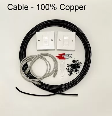 £12.99 • Buy   5m-50m External CAT6 POE Network Extension Kit Ethernet Cable Kit 100% Copper