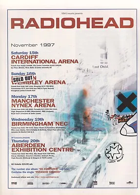 Radiohead - 1997 UK Tour - Mini Poster/Magazine Clipping • £8.29
