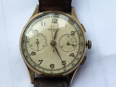 Gents Vintage New Ardath Chronograph Landeron Manual Wind Watch 17J Swiss Made • $471.23