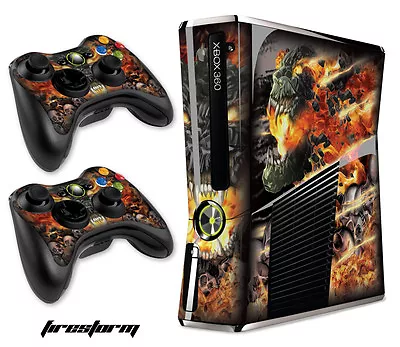 Skin Decal Wrap For Xbox 360 Slim Gaming Console & Controller Xbox360 Slim FIRES • $8.95