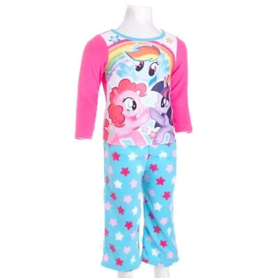My Little Pony Girl Rainbow Dash 2PC Fleece Long Sleeve Top Pants Pajama Set 4T • $17.99