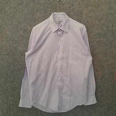 Vintage Yves Saint Laurent Shirt Mens 38 / 15 Lilac Pocket YSL Long Sleeve Smart • £16.95