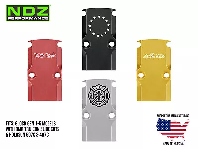 For Glock Gen 1-5 Optic Slide Plate RMR Cut Aluminum Engraved Patriotic Images • $20.89