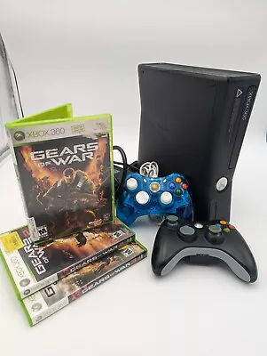 Microsoft Xbox 360 S 4GB Console With Gear Of War 1 2 3 And 2 Controllers • $127.99