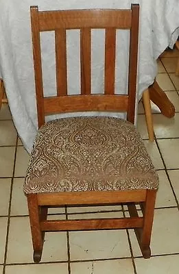 Quartersawn Oak Mission Sewing Rocker / Rocking Chair  (R49) • $449