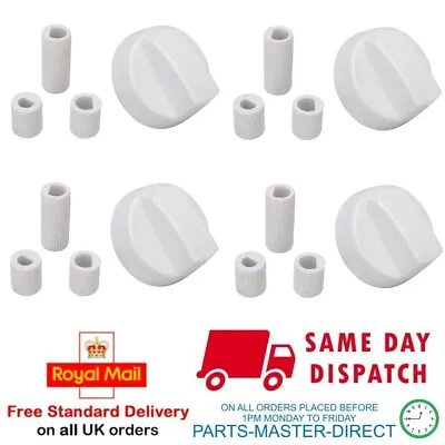 FITS SAMSUNG ELECTROLUX NEFF SMEG WHITE COOKER OVEN CONTROL KNOB & ADAPTORS X 4 • $34.02