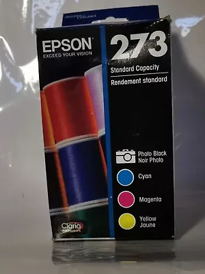 Epson 273 (T273520) Color Ink Cartridge - Cyan Magenta Yellow Black Exp.7/22 • $22