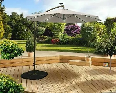 Pagoda Over Hang Parasol With LED Lights Beige 2.7m [PAGOHL270BE] • £99.99