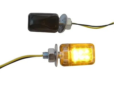 LED Indicators Turn Signals Motorcycle Motorbike Quad - Black Micro Mini • $43.37