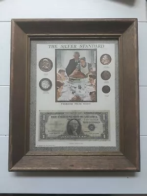 Framed Coin Collection-the Silver Standard-norman Rockwell-freedom From Want   • $199.96