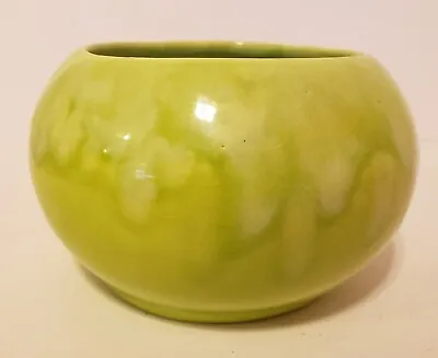 Frank Moreno Mid Century Rare Bowl Planter Pottery Drip Glaze Lime Green #1 • $70