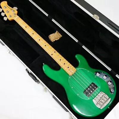 Electric Bass Guitar Music Man Sting Ray See-through Green Vintage & Hard Case • $5722
