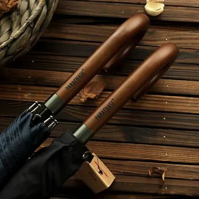 $82.64 • Buy Men Umbrellas Rain Long 8K Strong Windproof Wooden Handle Large Classic Business