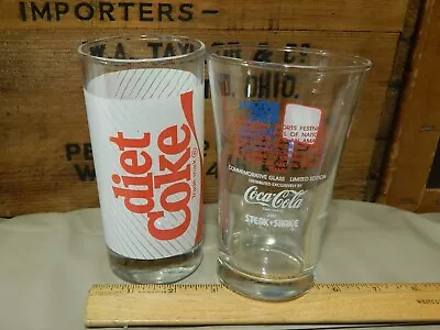 Diet Coke + Coca-Cola Steak N Shake '82 Nat'l Sports Festival {LOT Of 2} Glasses • $19.99