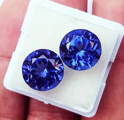 Natural Tanzanite Loose Gemstone Pair 9 To 10 Ct Certified R103 • $16.99