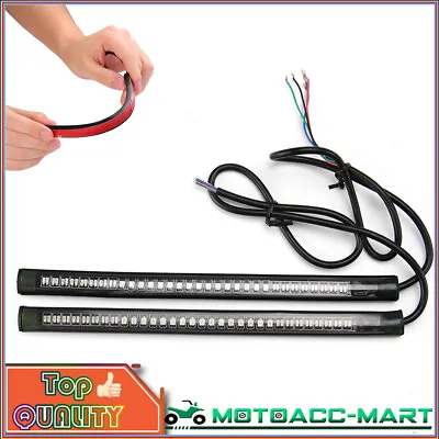 2X  8  Motorcycle 48 LED Integrated Brake Stop Turn Signal Tail Light Strip Bar  • $8.15