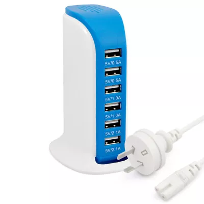 6 Port USB Charger Travel Desktop Charger Smart Quick Charging Station AU Cord • $27.99