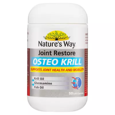 Nature's Way Joint Restore Osteo Krill 50 Soft Capsules Joint Health & Mobility • $31.55