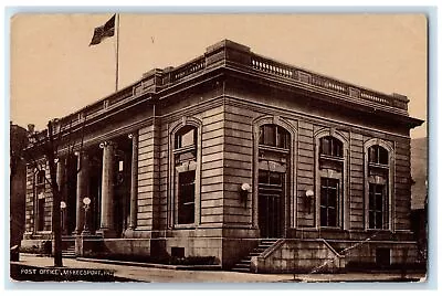 1910 Post Office Building US Flag Entrance McKeesport Pennsylvania PA Postcard • $14.98