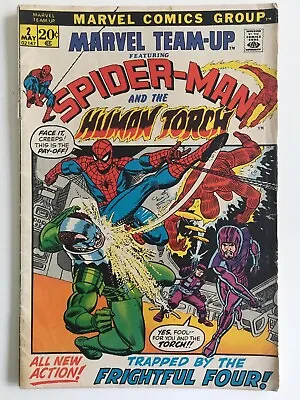 Vintage Comics - Marvel Team-Up #2 Ft. Spider-Man And The Human Torch (1972) • $30
