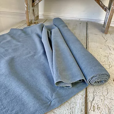 Antique Vintage Blue Dyed Bolt Of Homespun Linen 5 Yards + Grain Sack Fabric Fr • $287