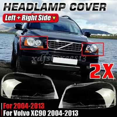 For Volvo XC90 2004-2013 Headlight Lens Replacement Cover LEFT+RIGHT Lampshade • $85.40