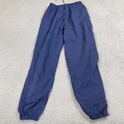 $24 • Buy Vintage Nike Men Navy Blue Track Pants Size M Loose 90s White Tag