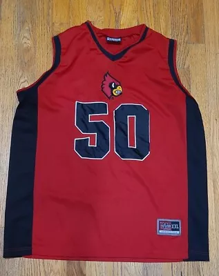 Vintage Louisville Cardinals Basketball Jersey Men's XL Stitched /Sewn Red #50 • $5.99