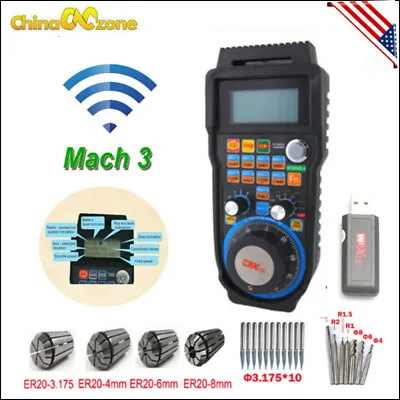 Mach3 6 Axis Handwheel Wireless Handheld Electronic Controller For CNC Machine • $138