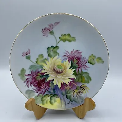 Vintage SHOFU China 7 1/4” Plate - Made In Occupied Japan Hand Painted Dahlias • $18.32